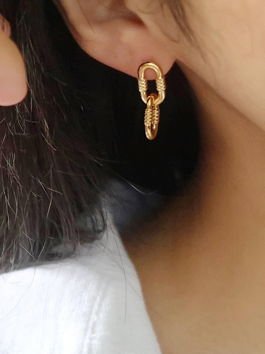 Rêve 18K Gold Non-Tarnish Small Link Earrings