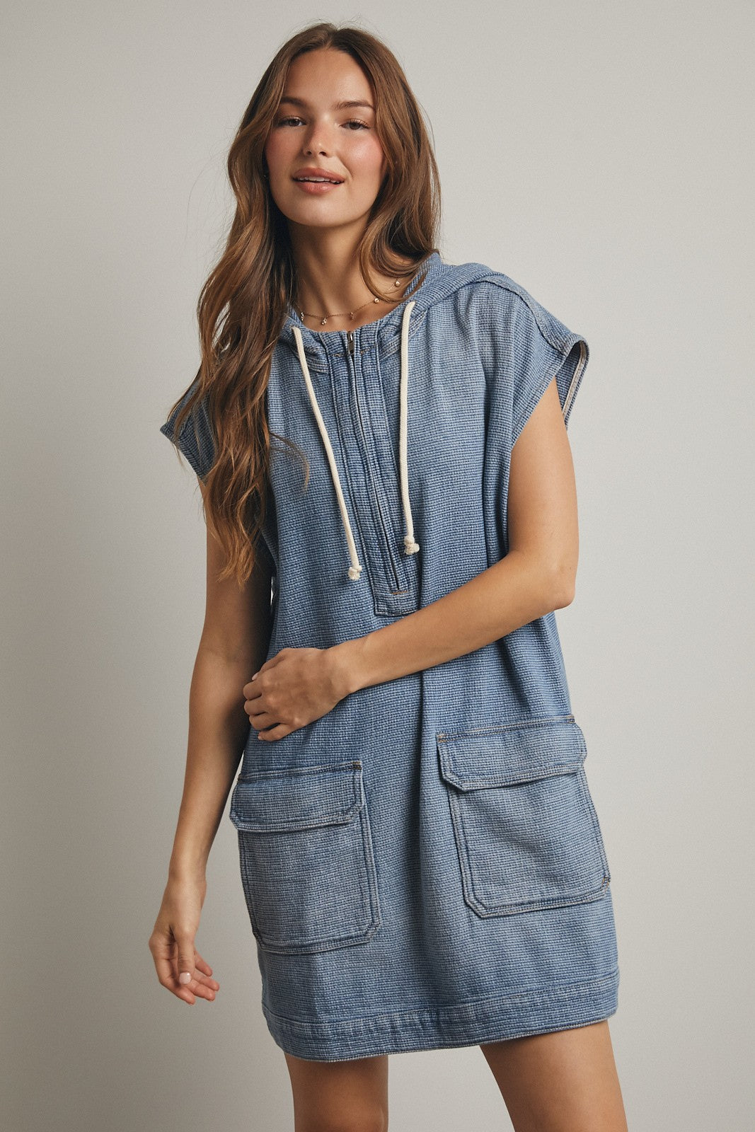 Hooded Denim Dress