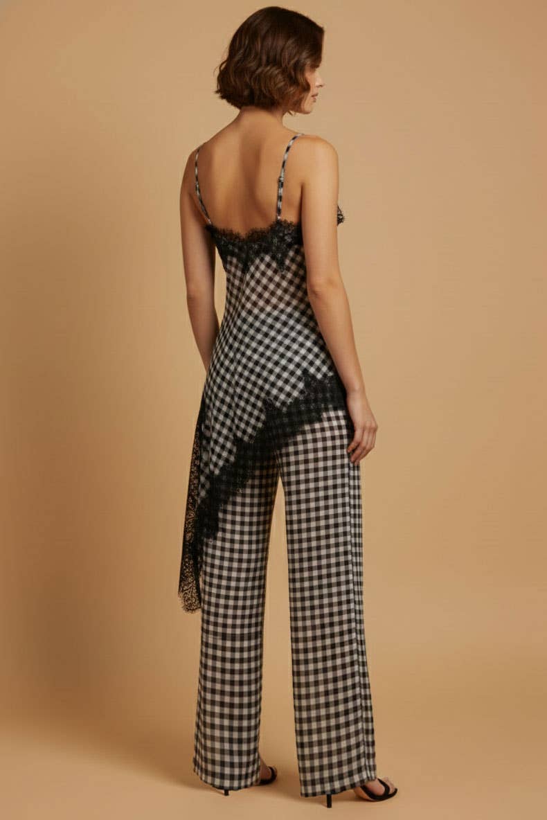 Gingham Lace Trim Set