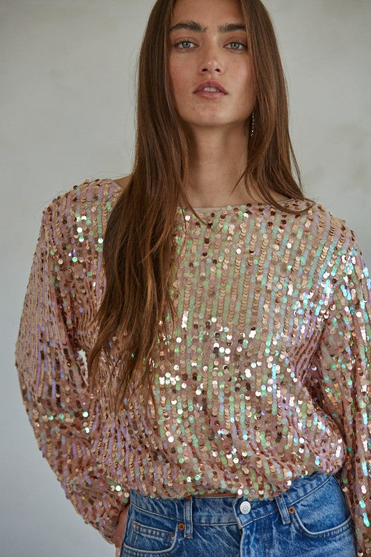 Sequin Bubble Top