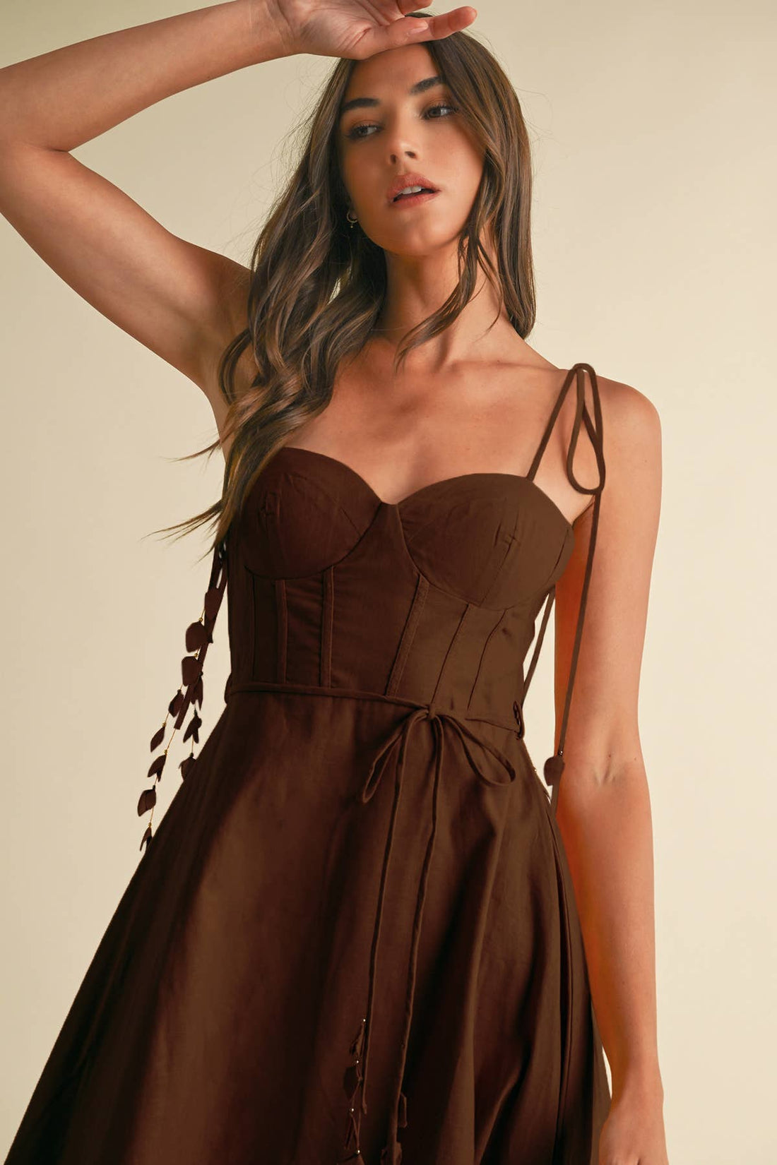 Linen Corset Midi Dress
