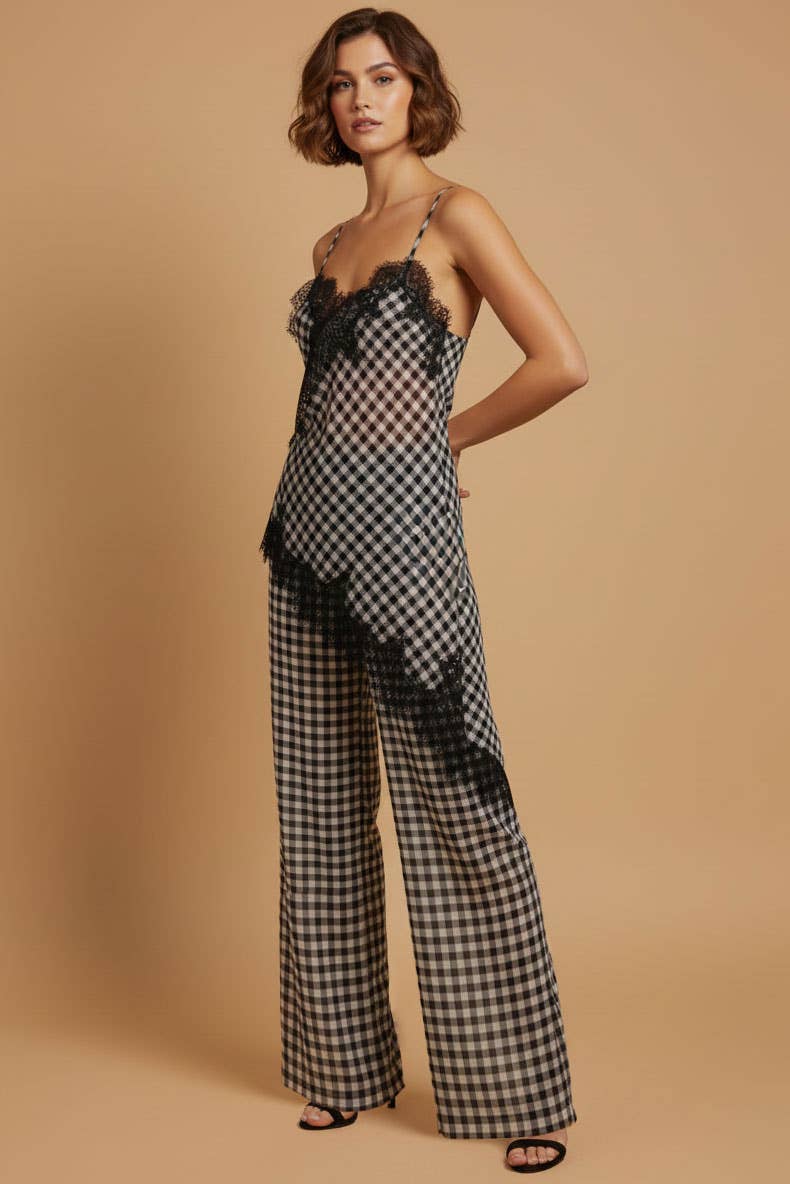 Gingham Lace Trim Set